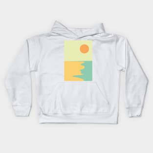 Wavey sea abstract illustration Kids Hoodie